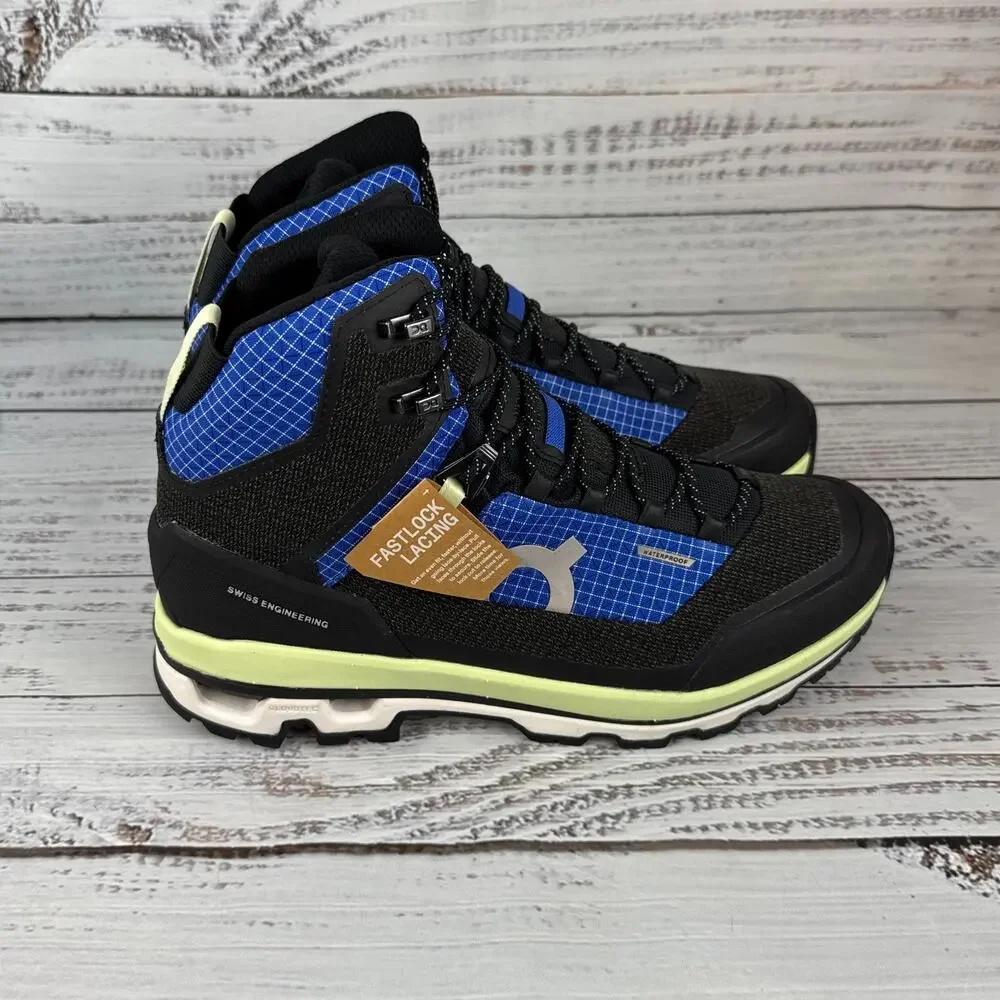 On Cloudalpine Waterproof Womens US 10 Hiking Boots Black Blue